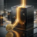 Goldener Bitcoin und konzentrierte Kapitalströme symbolisieren IBITs Dominanz bei Bitcoin-ETF-Zuflüssen.