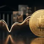 Kerninflation überrascht: Bitcoin steigt wieder über 79.000 Dollar Gold Bitcoin coin beside an abstract rising market line after a brief dip