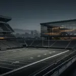 Robinhood baut Event-Kontrakte mit OG.com strategisch aus American-Footballstadion und digitale Handelsinfrastruktur symbolisieren Robinhoods Event-Kontrakte über OG.com