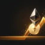 Ethereum-Kursanstieg mit goldener Marktbewegung während eines Short-Squeezes