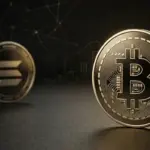 Warum Yusko Bitcoin gegenüber Solana bevorzugt Bitcoin im Vordergrund, während eine Solana-Münze im Hintergrund zurücktritt – symbolische Portfolio-Umschichtung